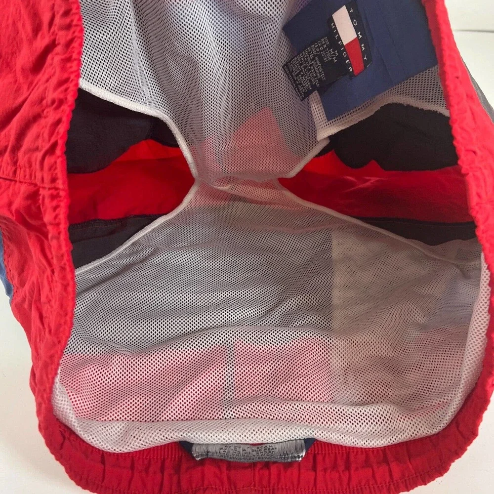 TOMMY HILFIGER Authentic Sailing Gear US/55 Mens Red Blue Swim‎ Shorts Trunks M
